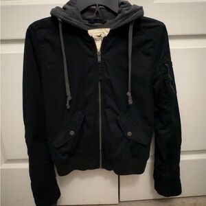 Hollister navy bomber jacket